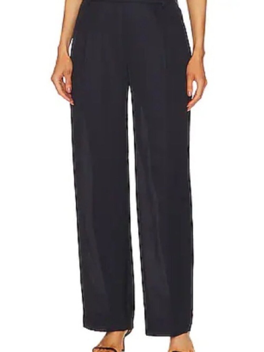 Vince Black Wide-Leg Silk Women's Pants size Large